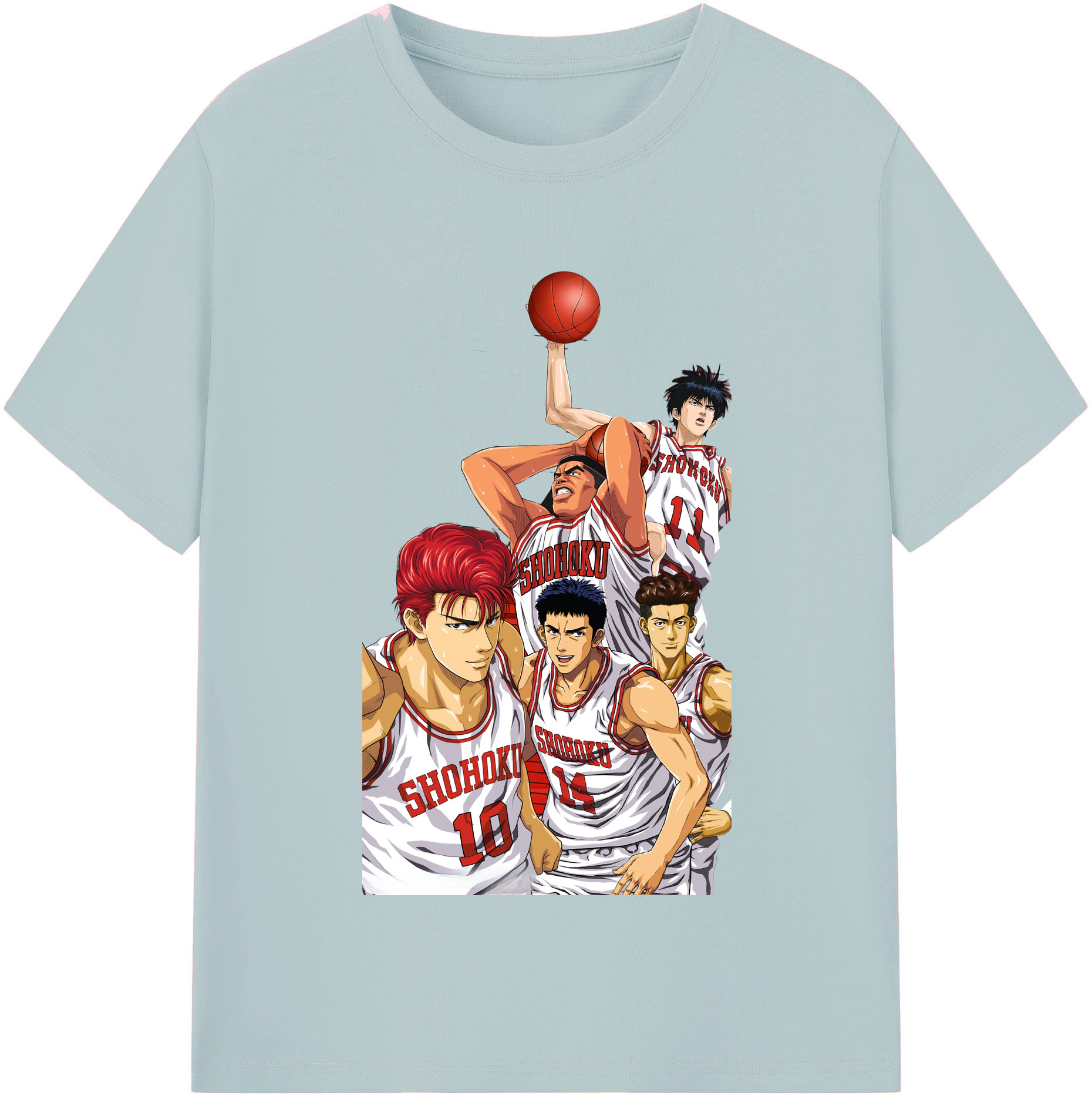 SLAM DUNK／スラムダンク 綿100％半袖Tシャツ（フロントプリント）